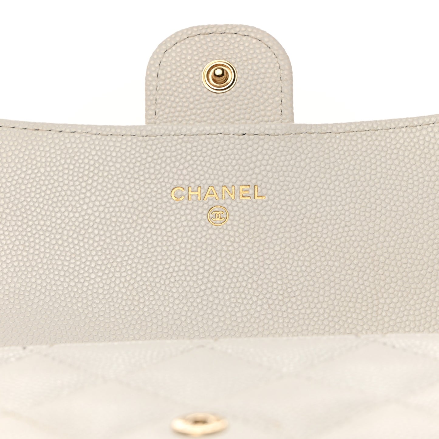 Caviar Quilted Large Flap Wallet White