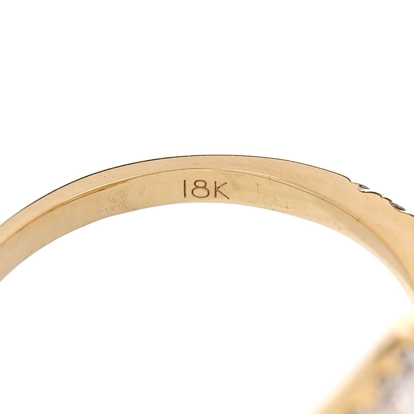 18K Yellow Gold Diamond Medium Palm Leaf Ring 53 6.5
