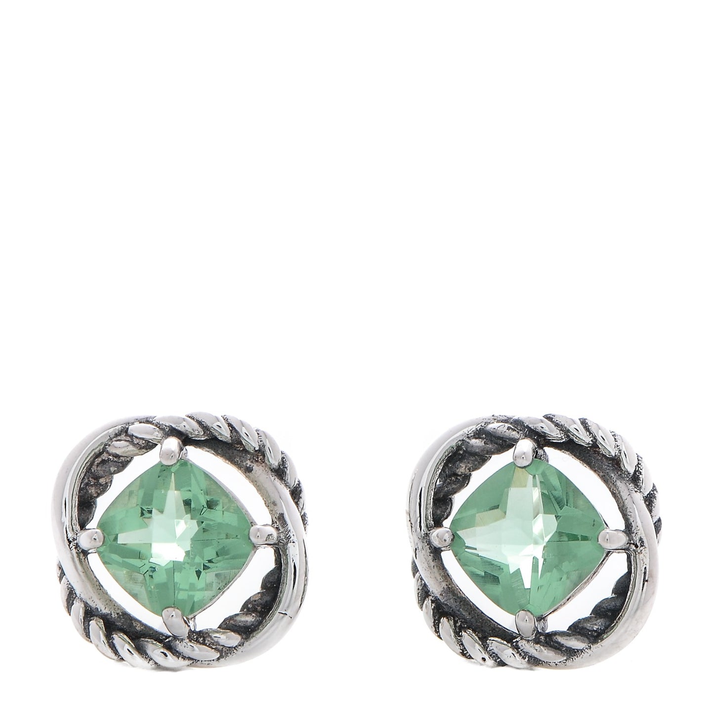 Sterling Silver Prasiolite 7mm Infinity Earrings