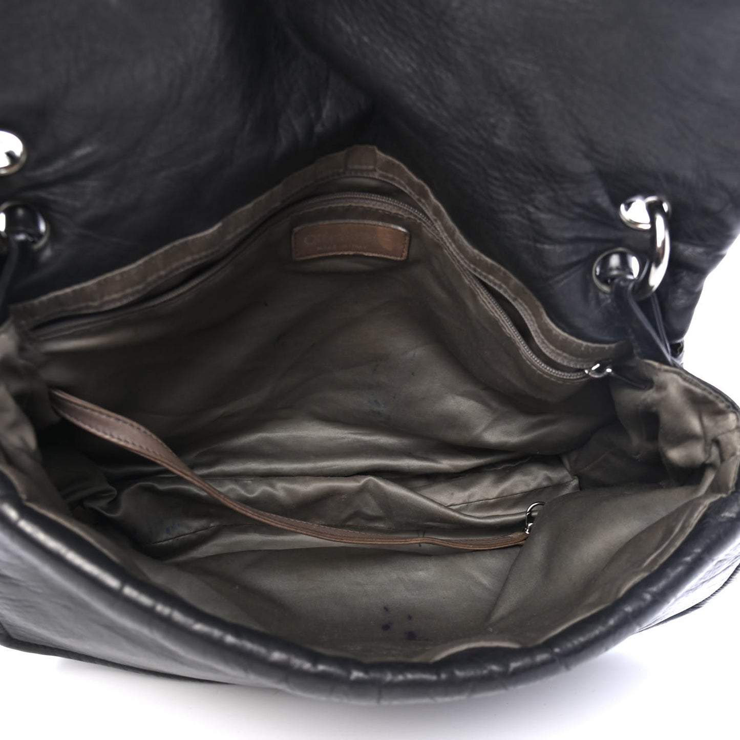 Lambskin Quilted Padded Envelope Flap Black