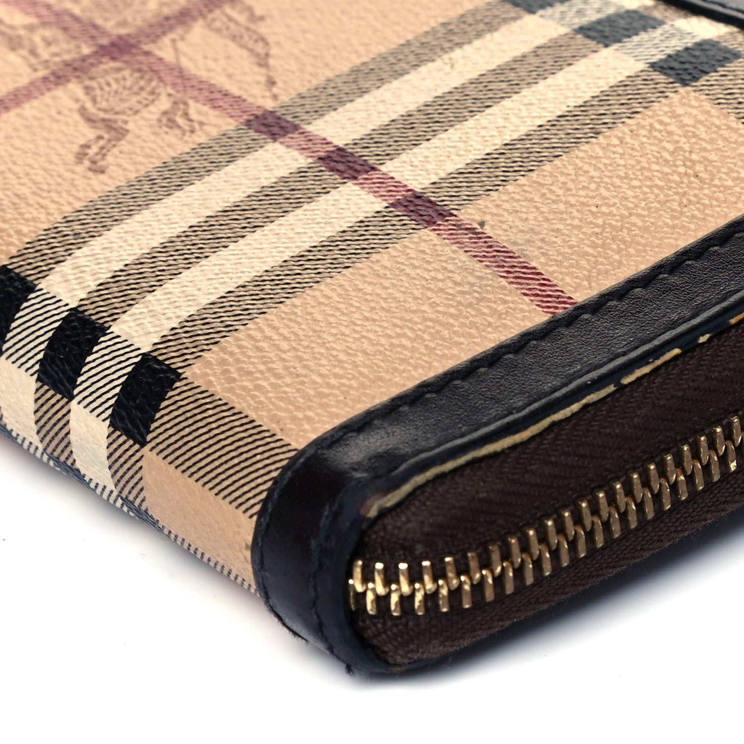 Burberry Haymarket Check Large Ziggy Zip Around Wallet Chocolate 7 of 7