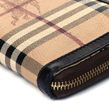 Burberry Haymarket Check Large Ziggy Zip Around Wallet Chocolate 7 of 7