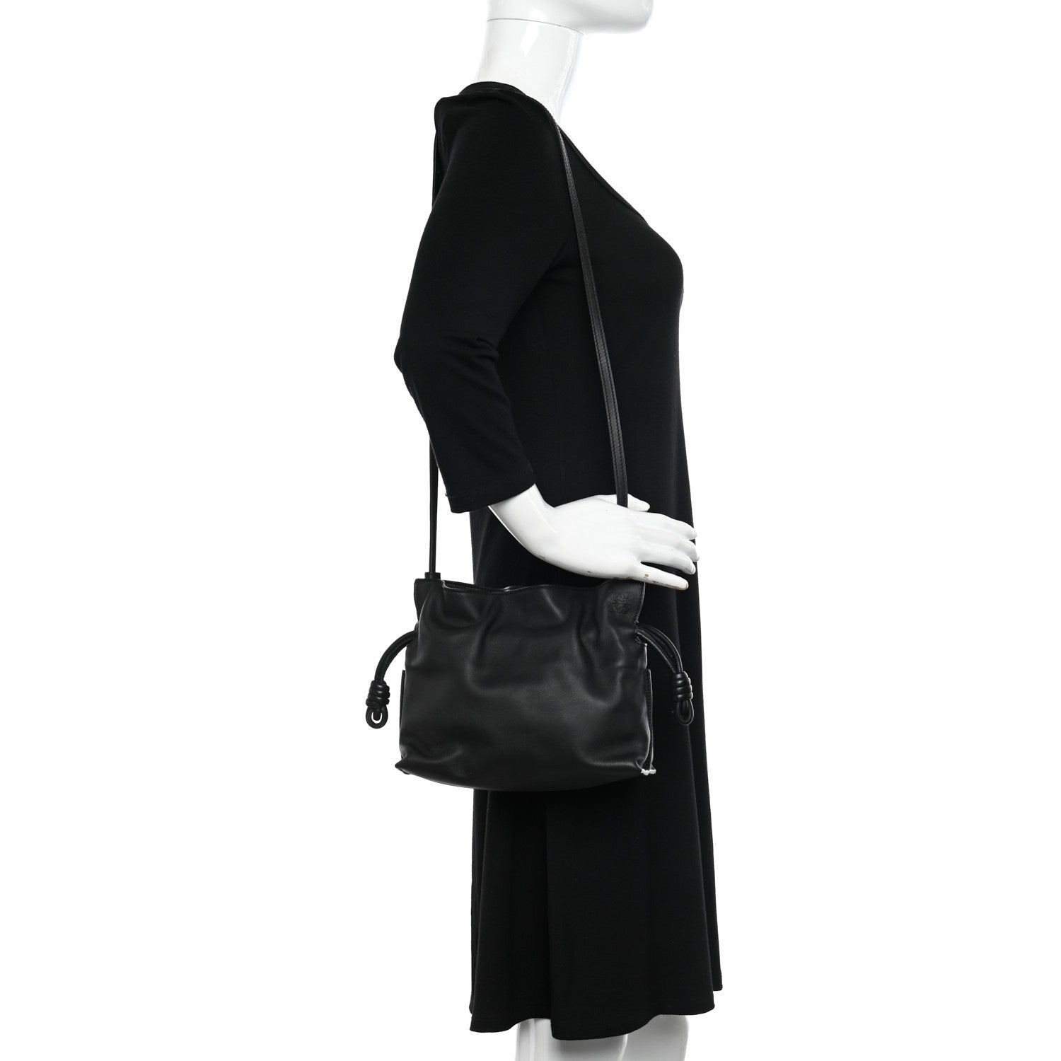 Loewe Calfskin Mini Flamenco Knot Clutch Black 2 of 11