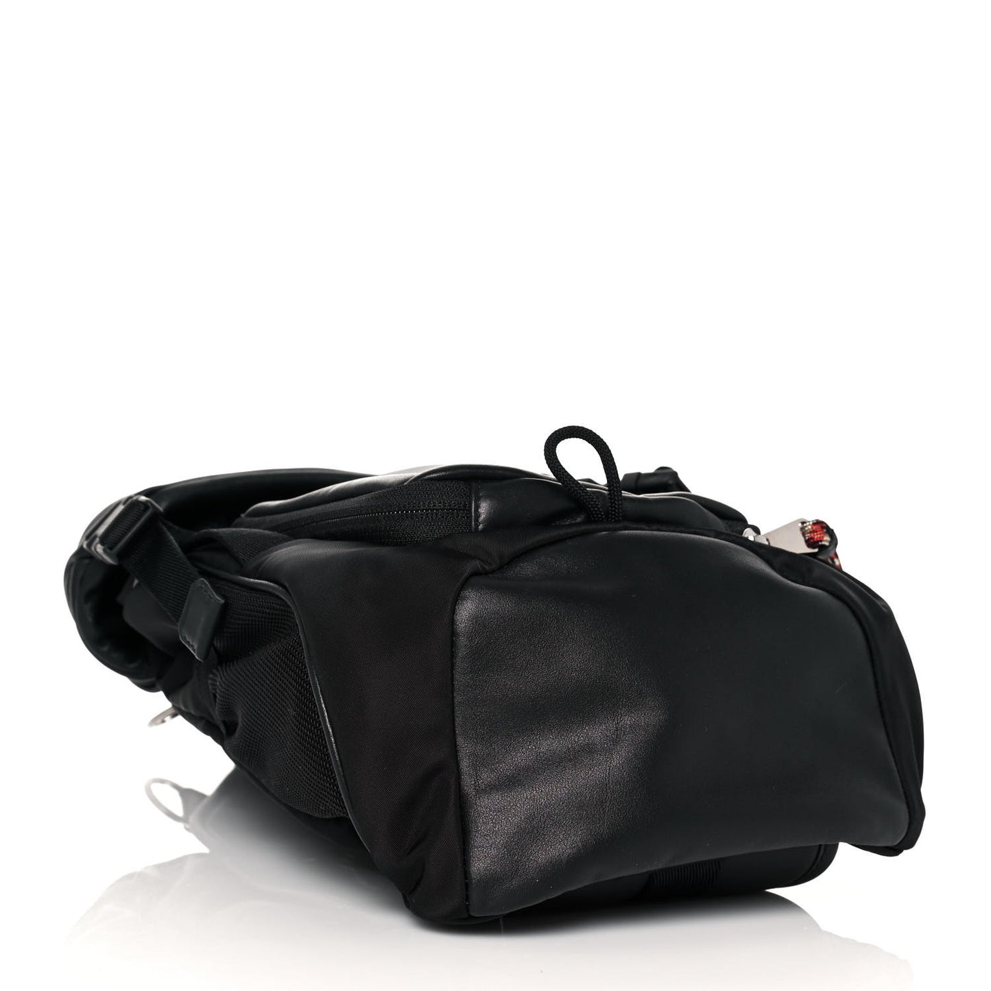 Lambskin Nylon Medium Leo Sling Bag Black
