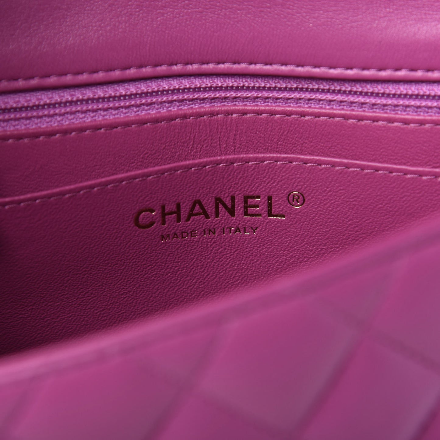 Lambskin Quilted Mini Square Flap Purple