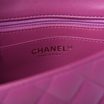 Chanel Lambskin Quilted Mini Square Flap Purple 8 of 10