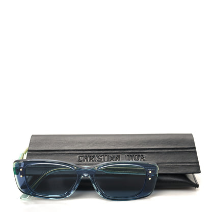 Christian Dior Acetate Cannage DiorHighlight S21F Square Sunglasses Transparent Blue Green 7 of 7