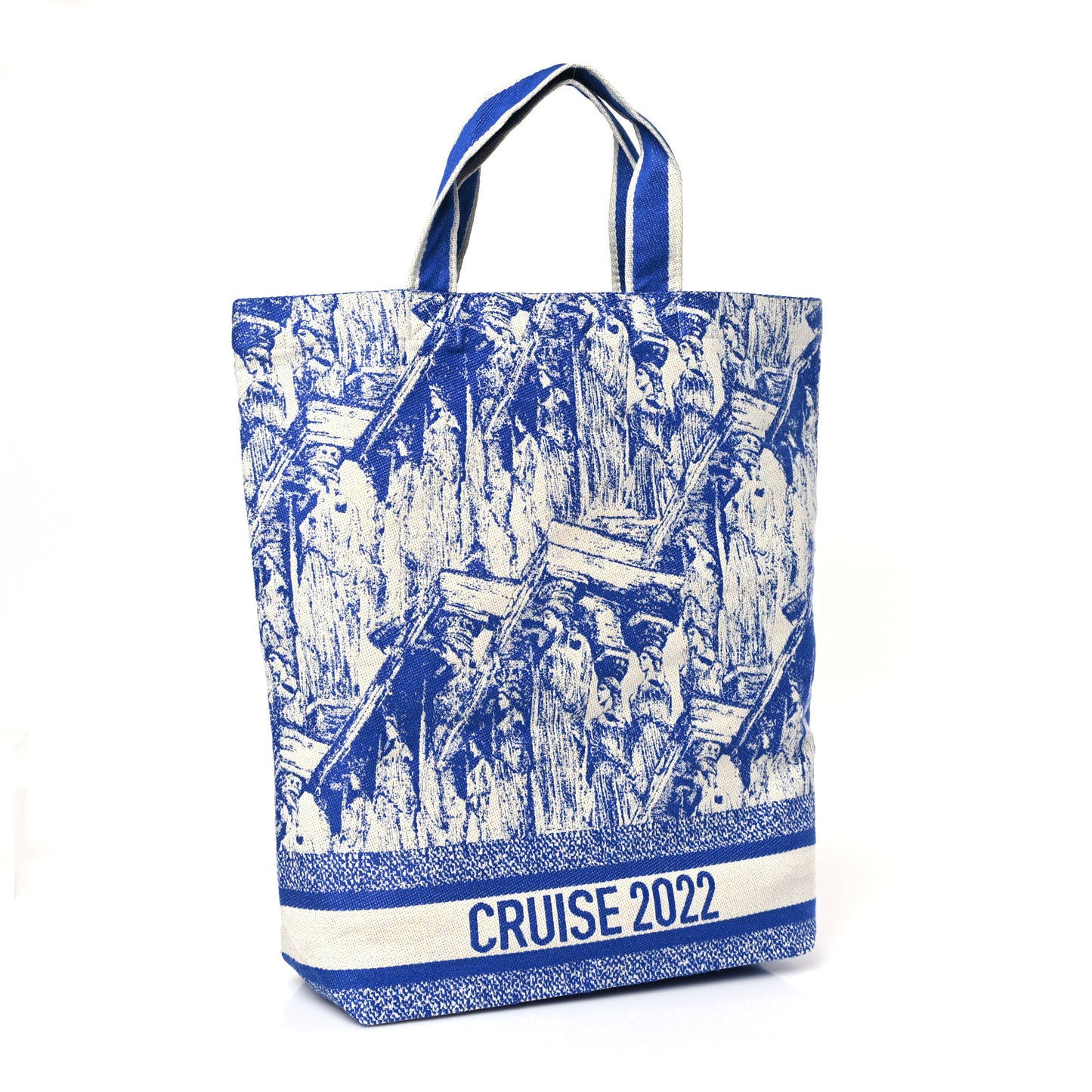 Canvas Print Cruise Tote Ivory Blue