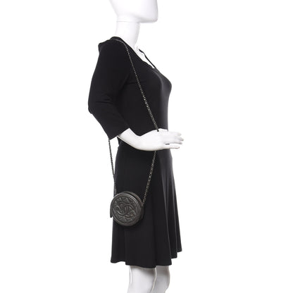 Chanel Metallic Caviar Quilted Round Filigree Crossbody Dark Silver 2 of 10