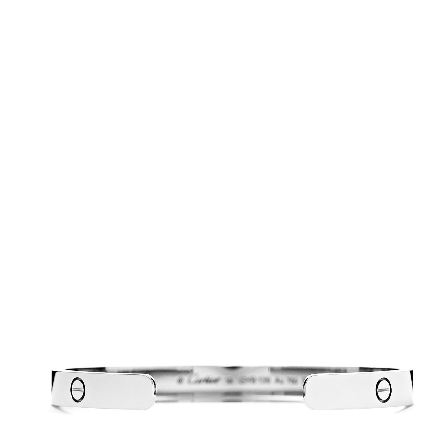 18K White Gold LOVE Cuff Bracelet 19