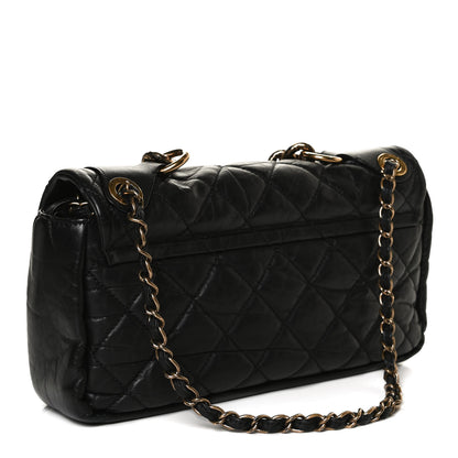 Chanel Aged Calfskin Quilted Medium Pondichery Flap Black 4 of 29