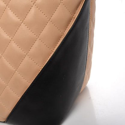 Chanel Calfskin Quilted Large Cambon Tote Beige Black 11 of 13