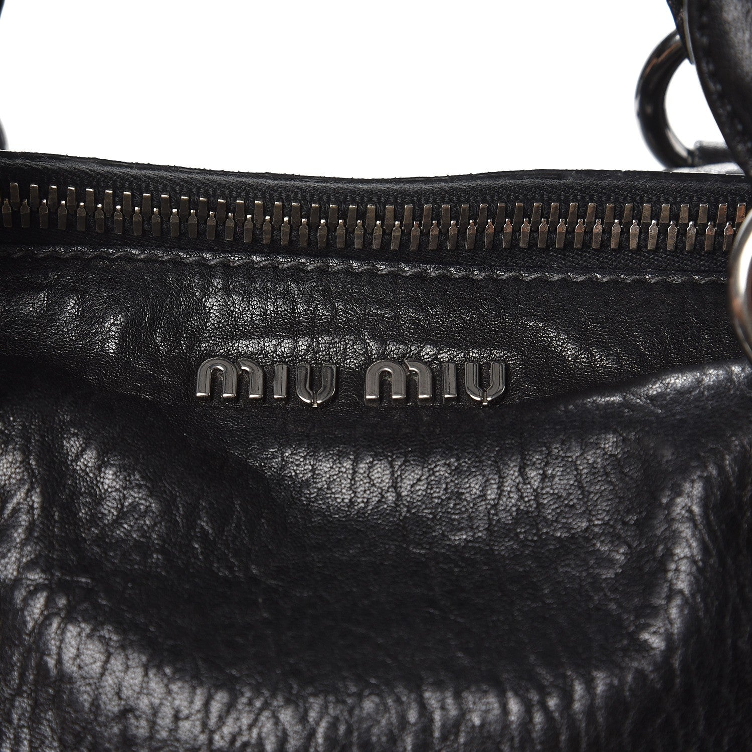 Miu Miu Goatskin Madras Convertible Tote Nero Black 14 of 15
