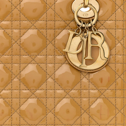 Christian Dior Patent Cannage Medium Lady Dior Beige 8 of 19