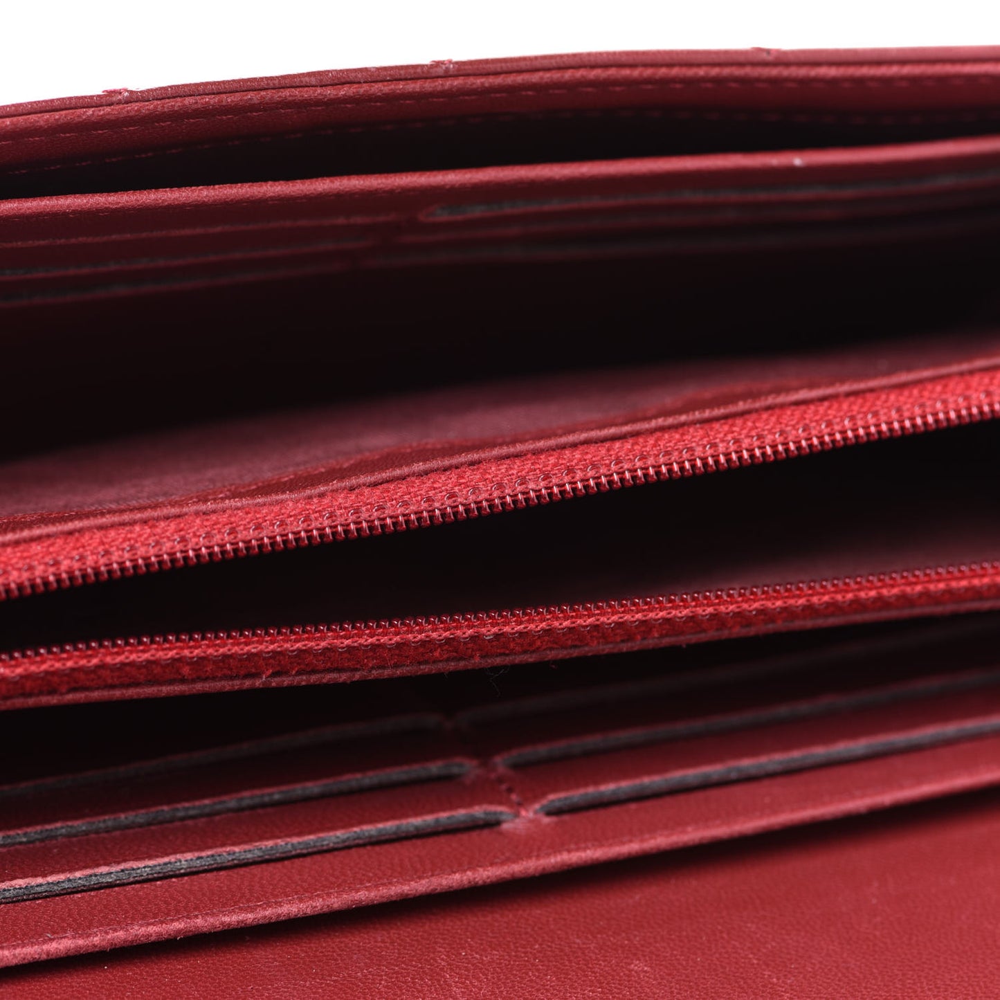 Lambskin Quilted Boy Flap Wallet Dark Red