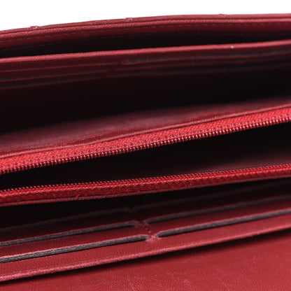 Chanel Lambskin Quilted Boy Flap Wallet Dark Red 5 of 16