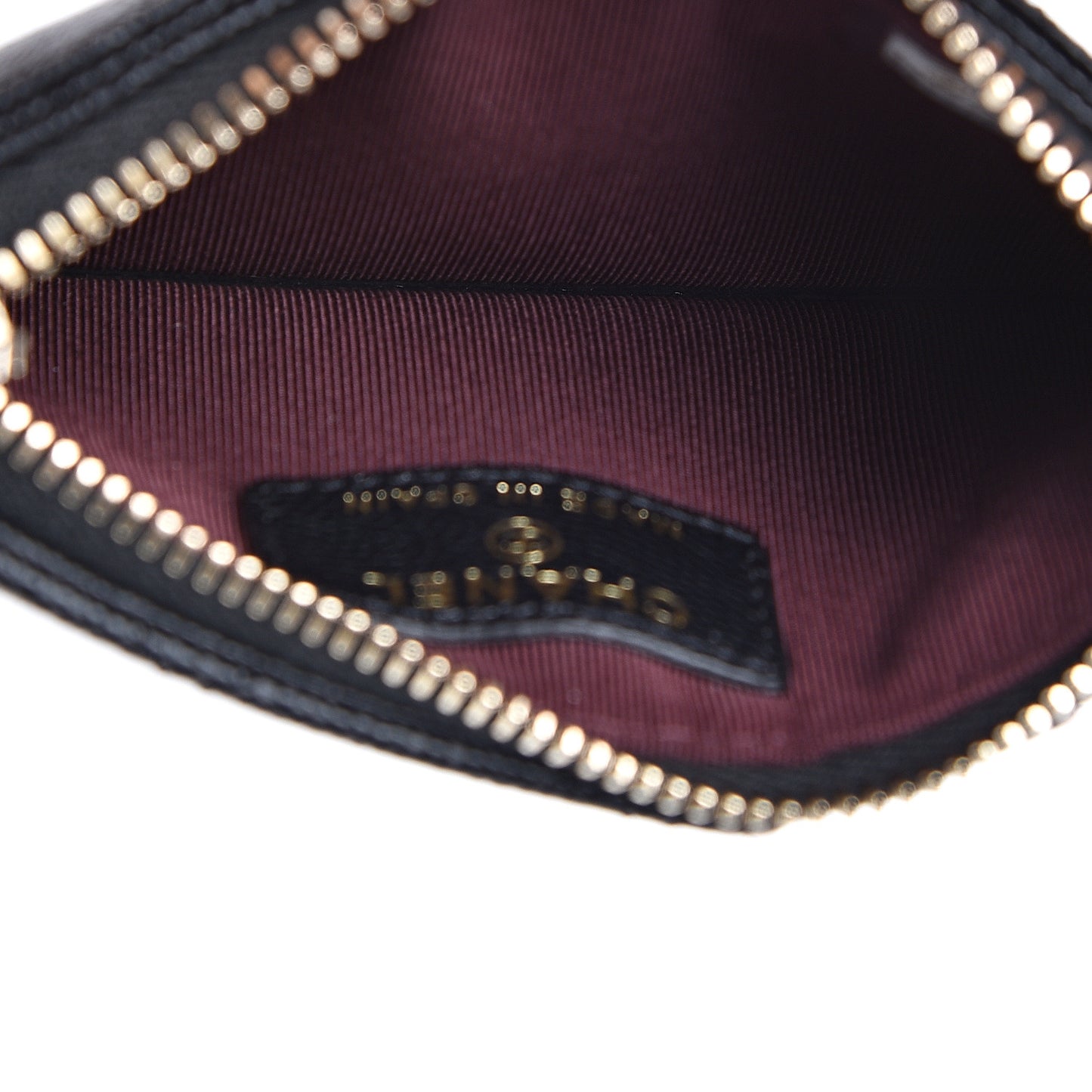Caviar Quilted Flap Zip Card Holder Black