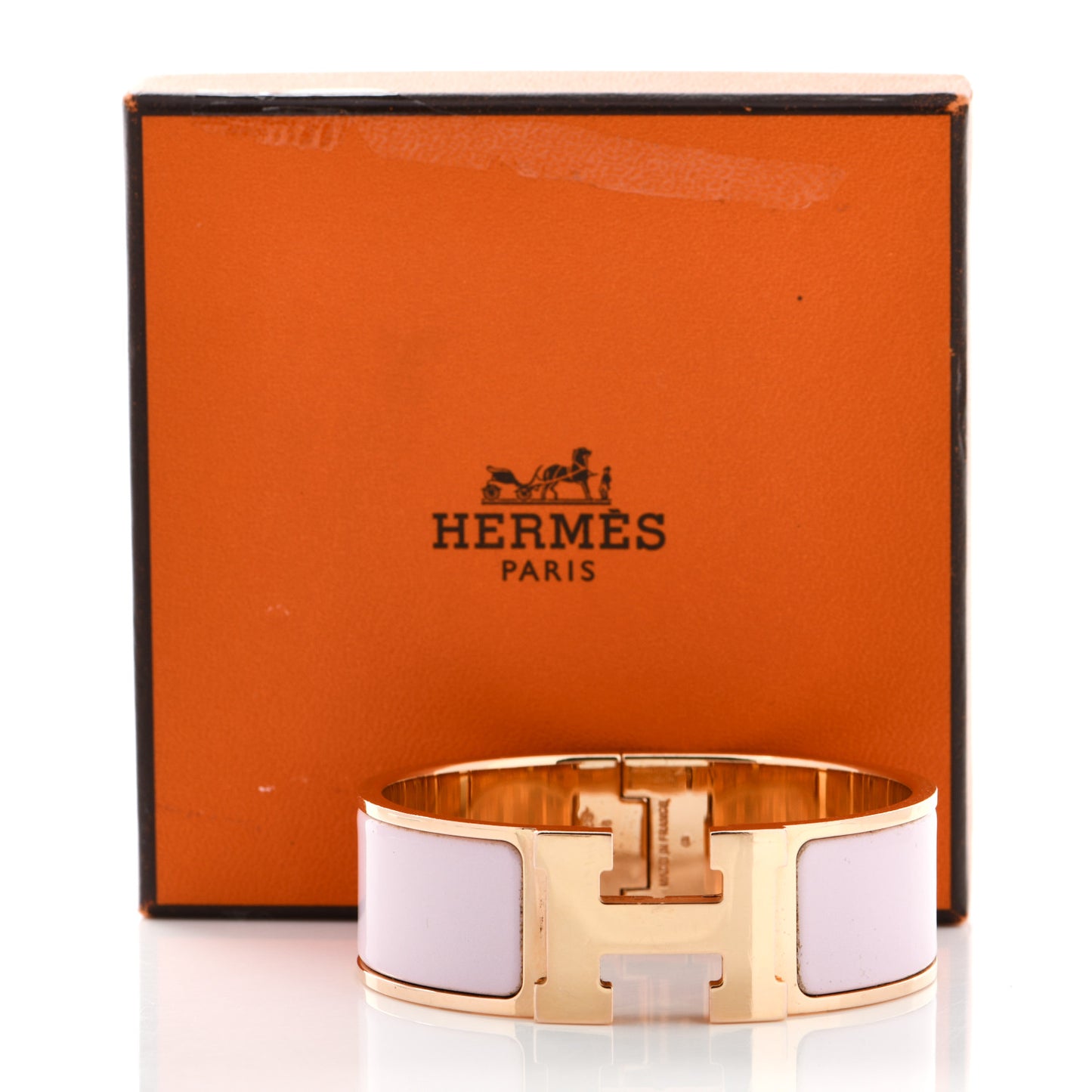 Enamel Wide Clic Clac H Bracelet PM Rose Dragee