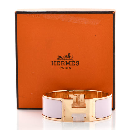 Hermes Enamel Wide Clic Clac H Bracelet PM Rose Dragee 9 of 9