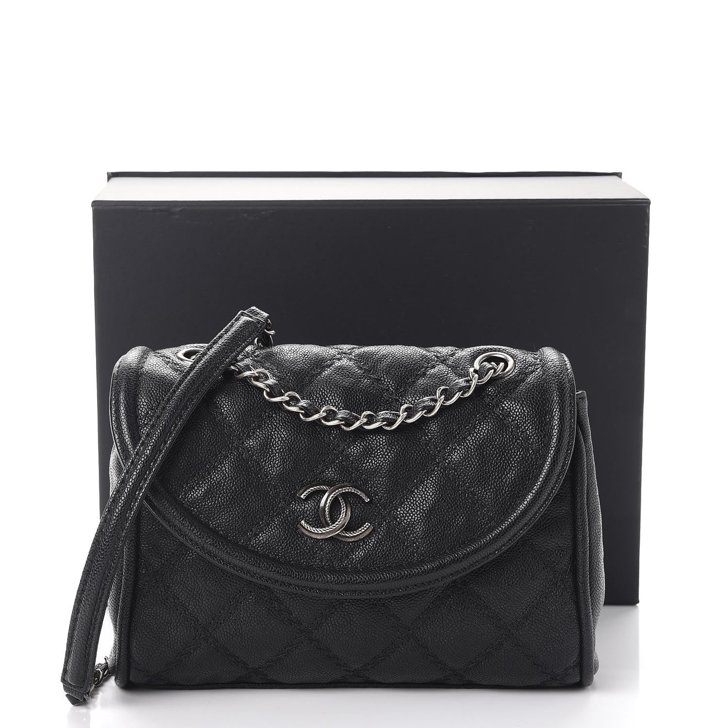 Caviar Stitched Small Flap Black
