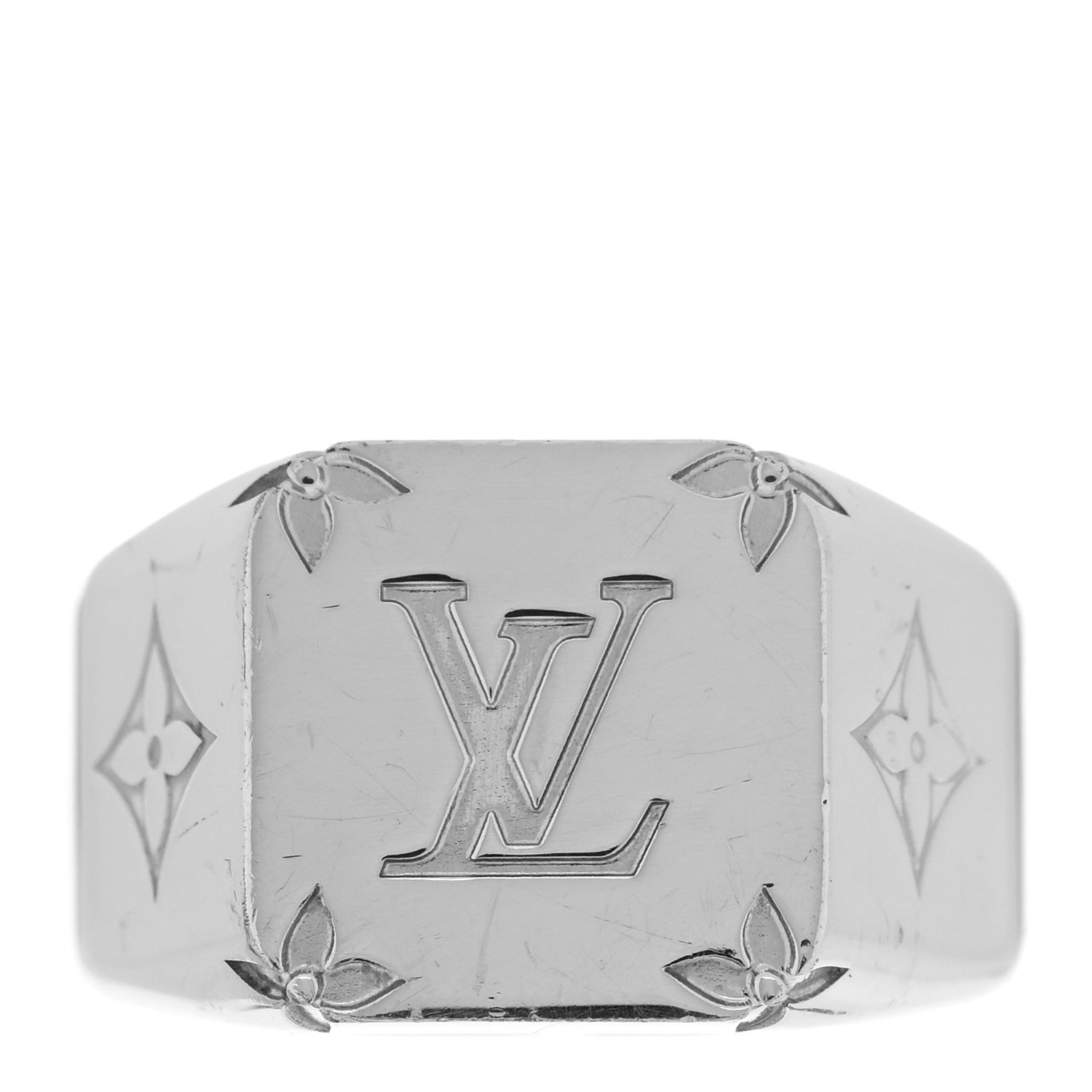 Louis Vuitton Monogram Signet Ring M Silver 1 of 5