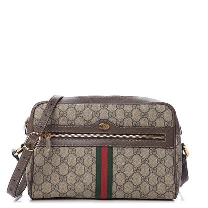 Gucci GG Supreme Monogram Web Small Ophidia Shoulder Bag Brown 1 of 9