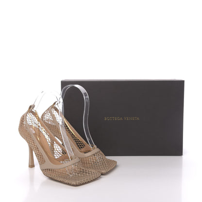 Bottega Veneta Mesh Calfskin Chain Stretch Pumps 36.5 Beige 8 of 8
