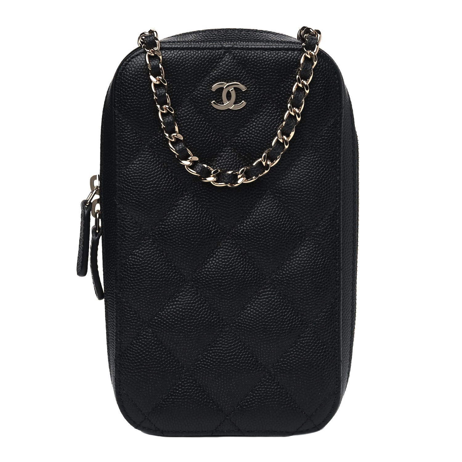 Chanel Caviar Quilted Zip Phone Case Black 1 of 4