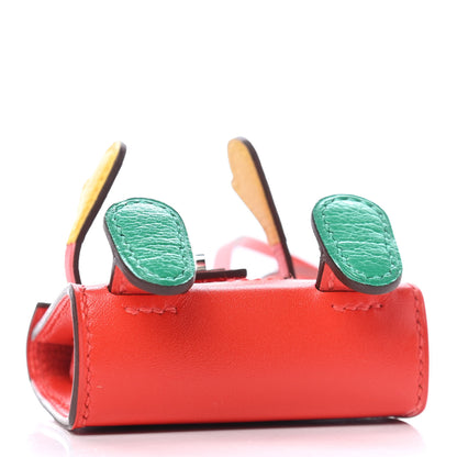 Hermes Tadelakt Chevre Mysore Kelly Quelle Idole Bag Charm Capucine Jaune De Naples Vert Vertigo Zanzibar 5 of 6