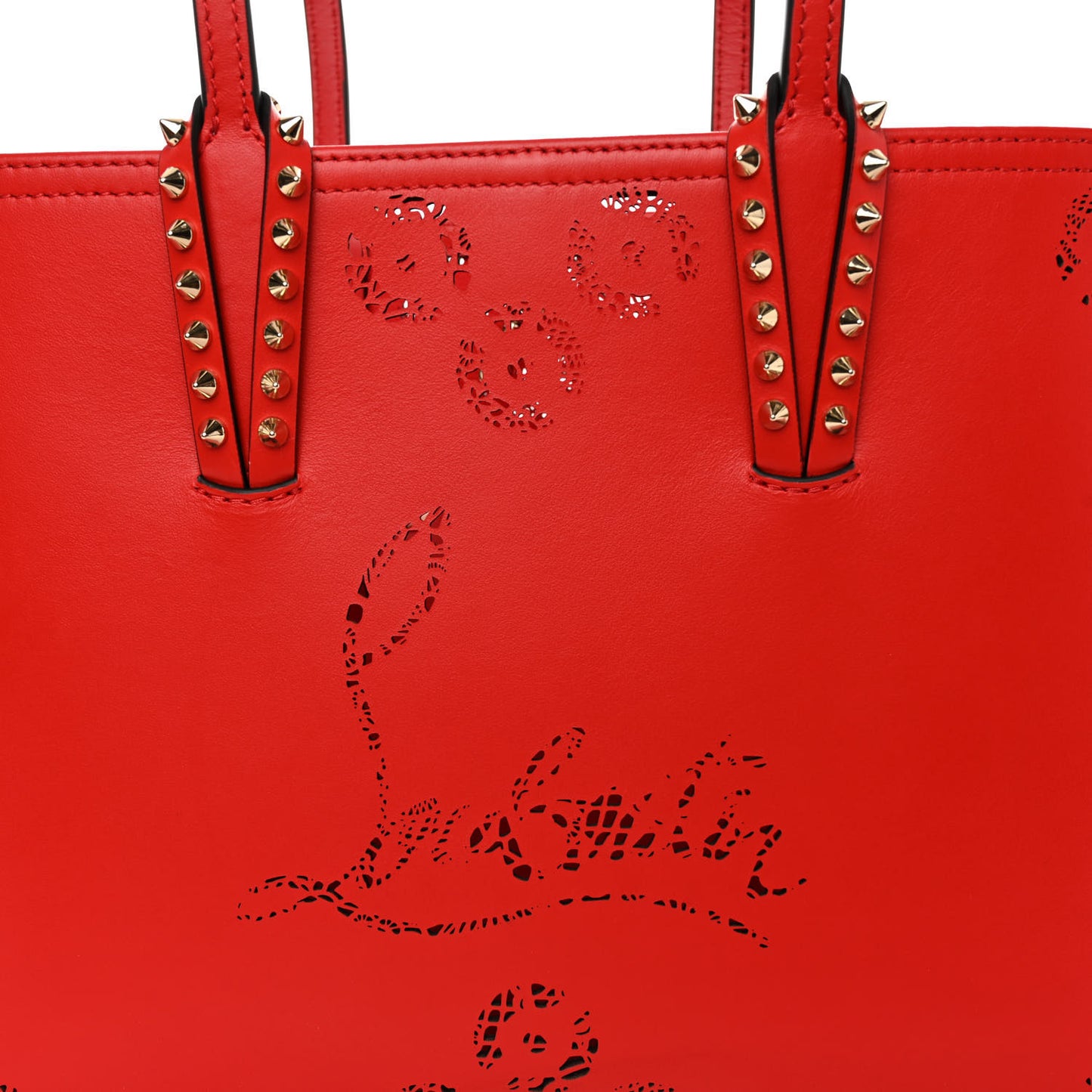Calfskin Loubinthesky Perforated Small Cabata Tote Ole
