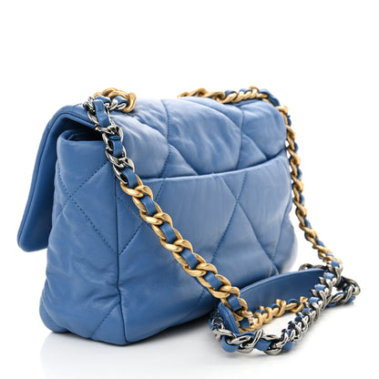 Chanel Lambskin Quilted Medium Chanel 19 Flap Blue 3 of 10