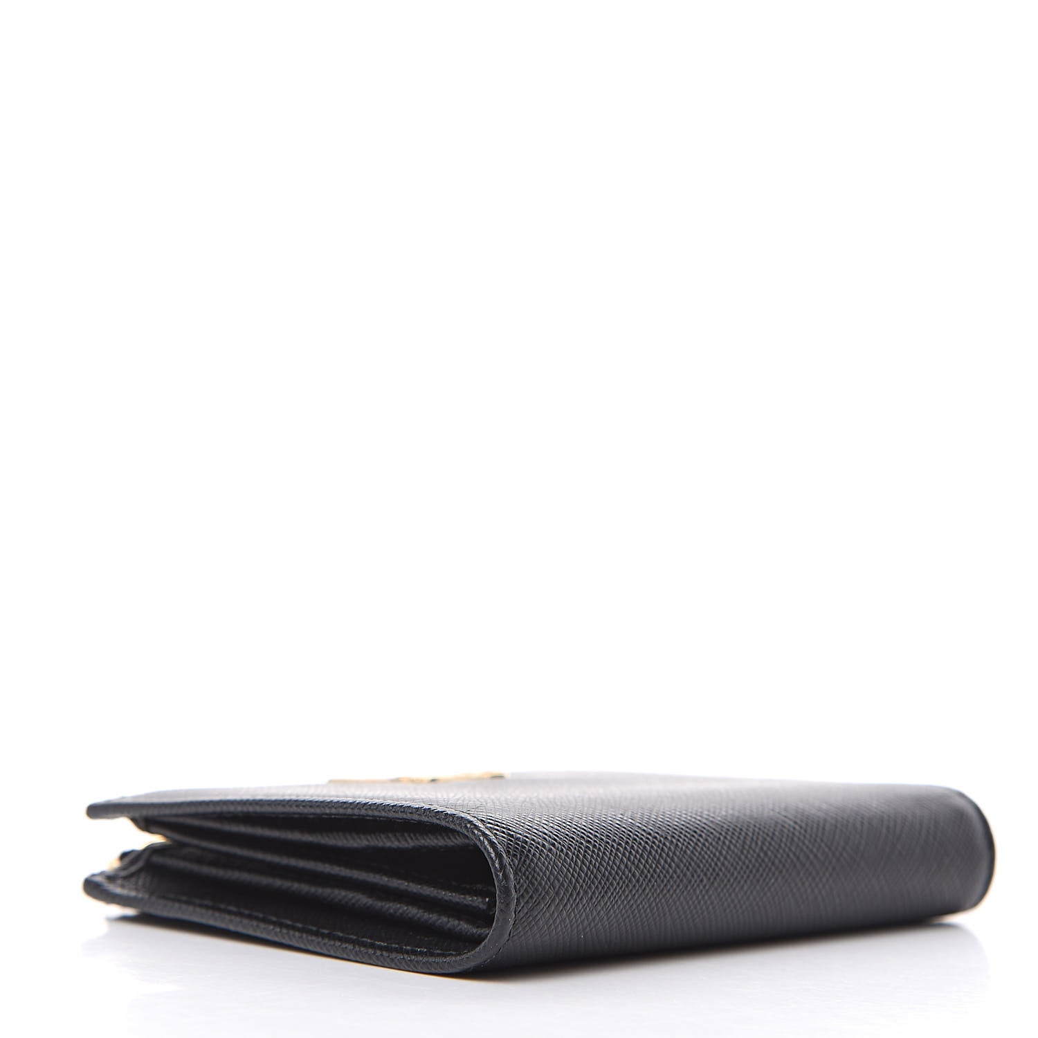 Prada Saffiano Metal Compact Wallet Black 4 of 8
