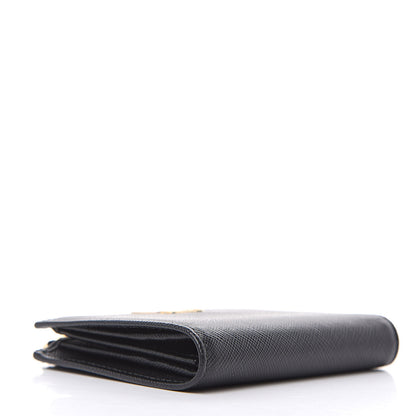 Prada Saffiano Metal Compact Wallet Black 4 of 8