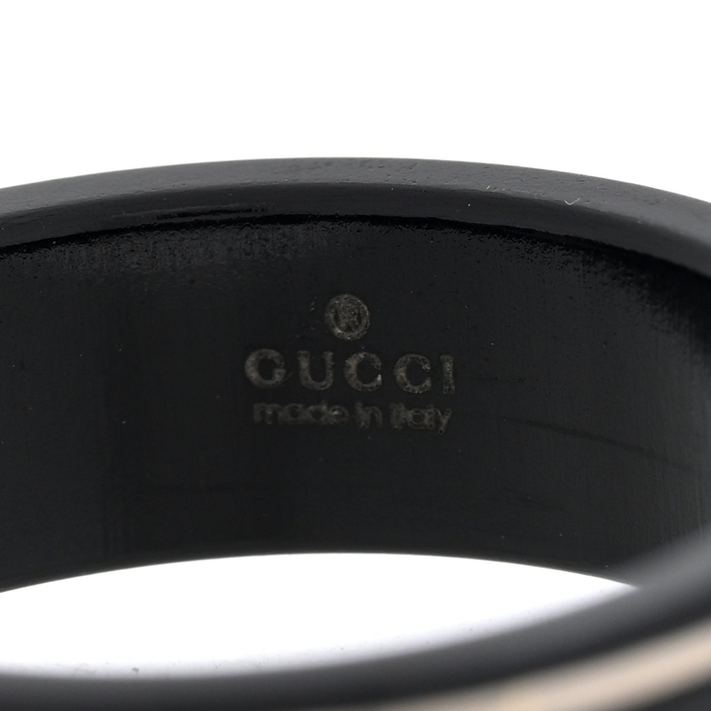 18K White Gold Ceramic Icon Band Ring 64 10.75 Black