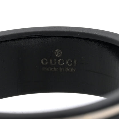 Gucci 18K White Gold Ceramic Icon Band Ring 64 10.75 Black 4 of 6