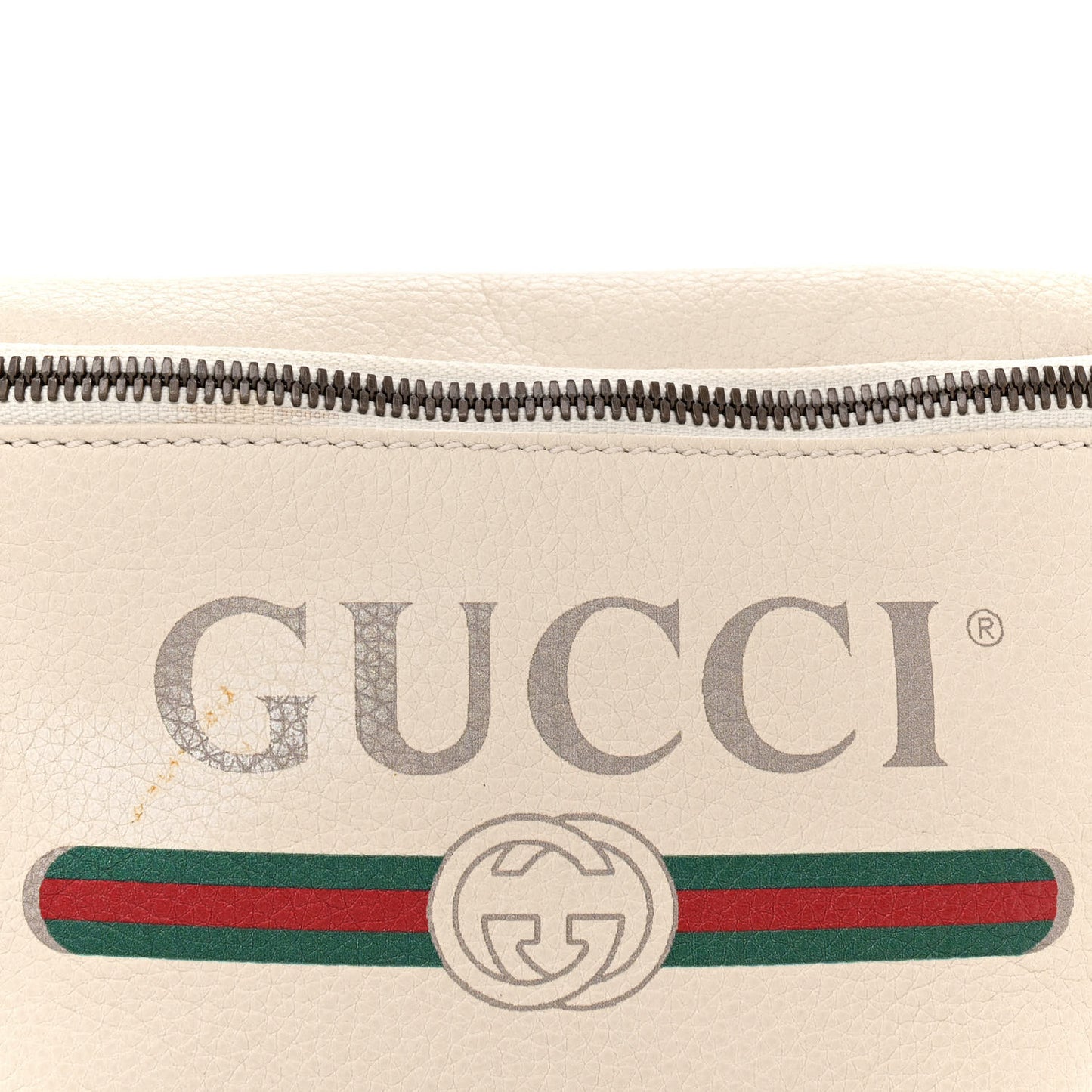 Grained Calfskin Small Logo Belt Bag White