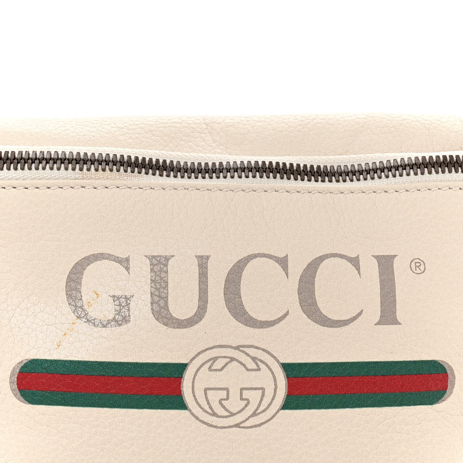 Gucci Grained Calfskin Small Logo Belt Bag White 8 of 12