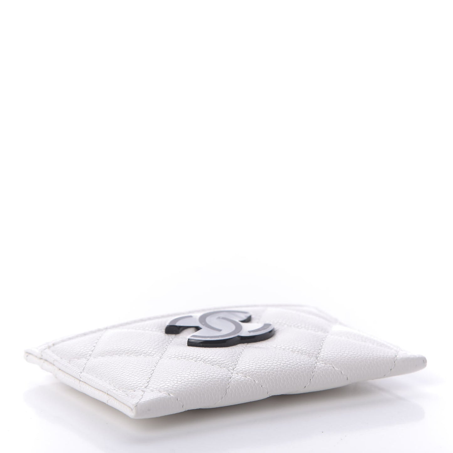 Caviar Quilted My Everything Card Holder White Black