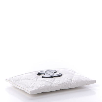 Chanel Caviar Quilted My Everything Card Holder White Black 4 of 9