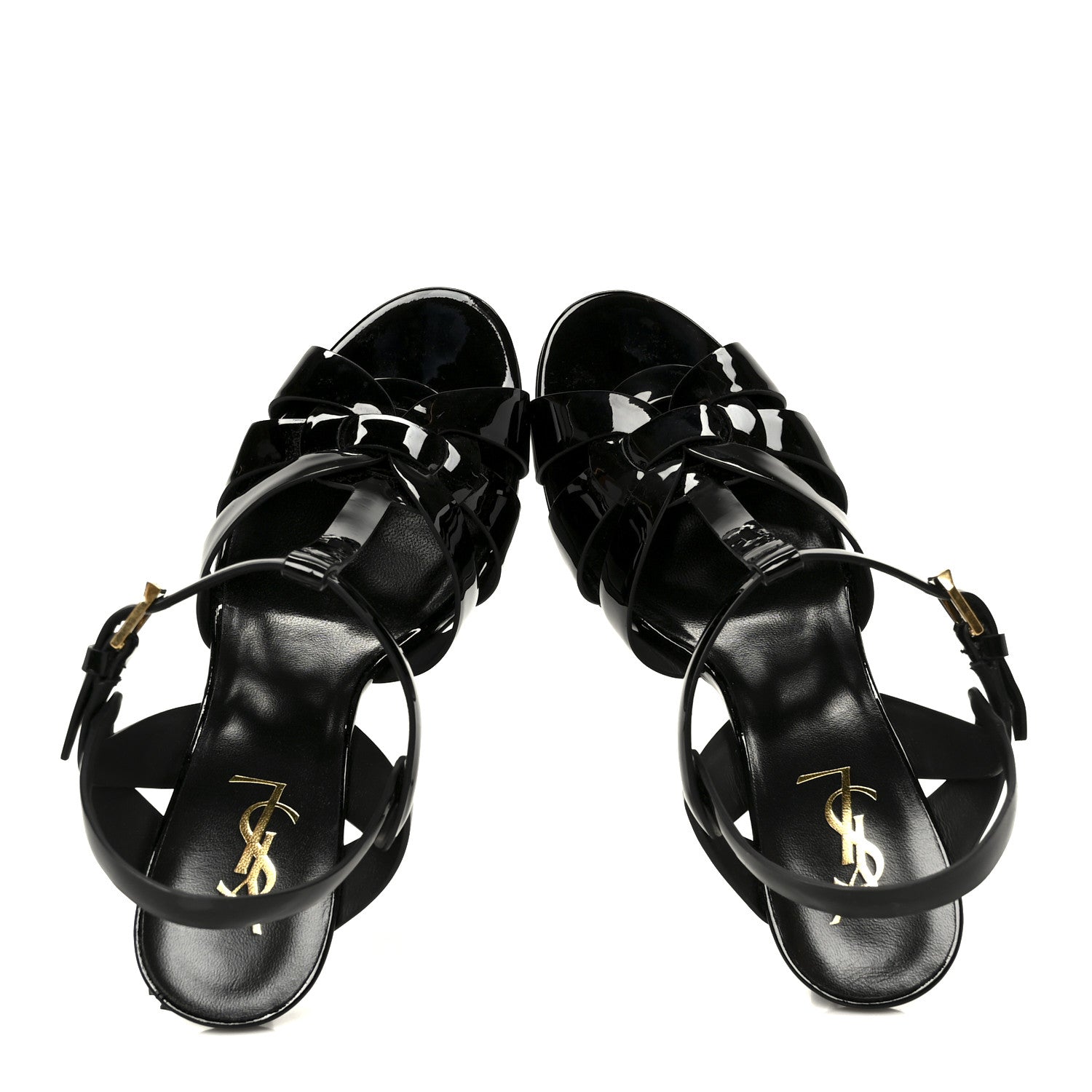 Saint Laurent Patent Tribute 75 Platform Sandals 38.5 Black 2 of 10