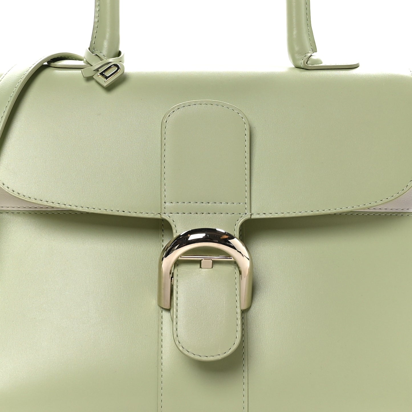 Box Calfskin Mirage MM Brillant Satchel Amande Ivory