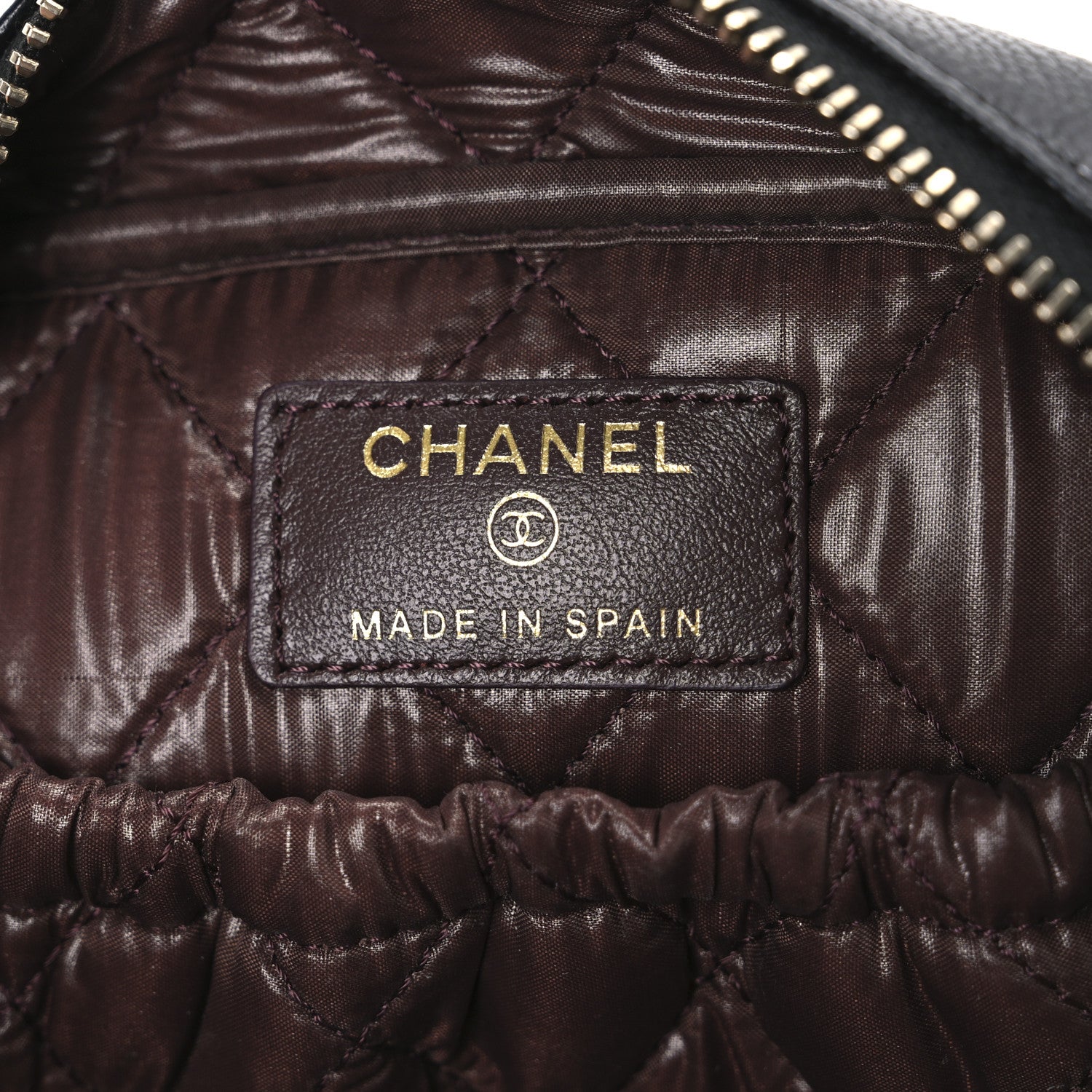 Chanel Caviar Quilted Medium Curvy Pouch Cosmetic Case Black 6 of 11