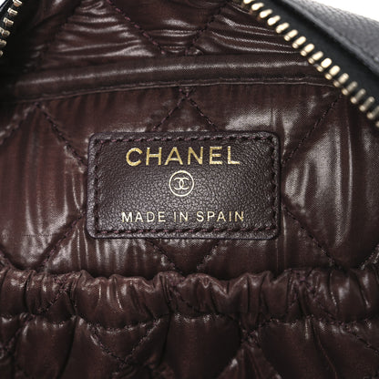 Chanel Caviar Quilted Medium Curvy Pouch Cosmetic Case Black 6 of 11