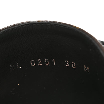 Louis Vuitton Calfskin Monogram Wonderland Flat Ranger Boots 38 Black 7 of 8