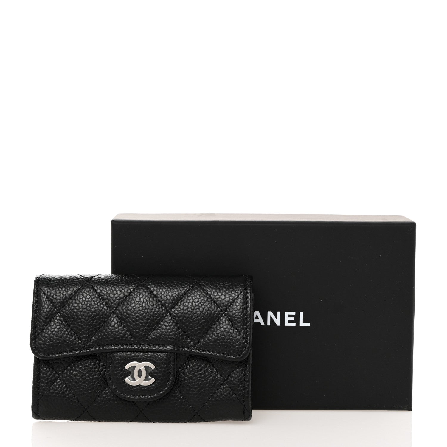 Chanel Caviar Quilted Flap Card Holder Wallet Black 9 of 9