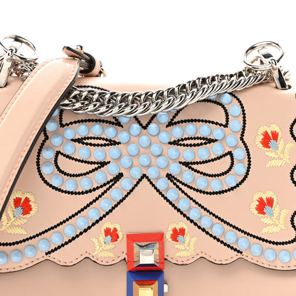 Fendi Vitello Liberty Scalloped Studded Flowers and Bows Small Kan I Shoulder Bag Plaster Multicolor 9 of 15