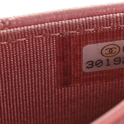 Chanel Metallic Lambskin Quilted Boy Flap Card Holder Pink 8 of 12