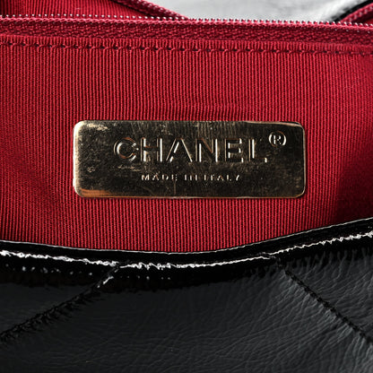 Chanel Shiny Crumpled Calfskin Quilted Medium Chanel 19 Flap Black 6 of 12