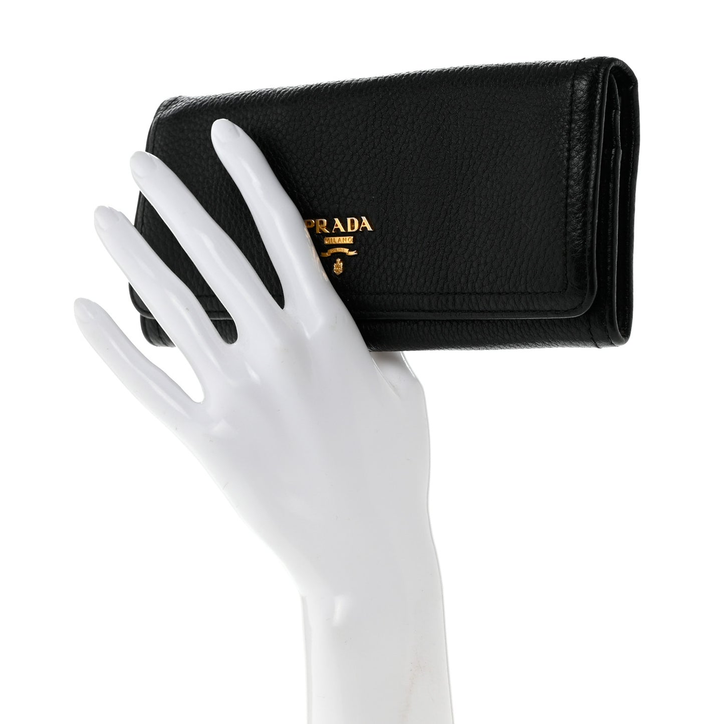 Vitello Daino Continental Flap Wallet Black