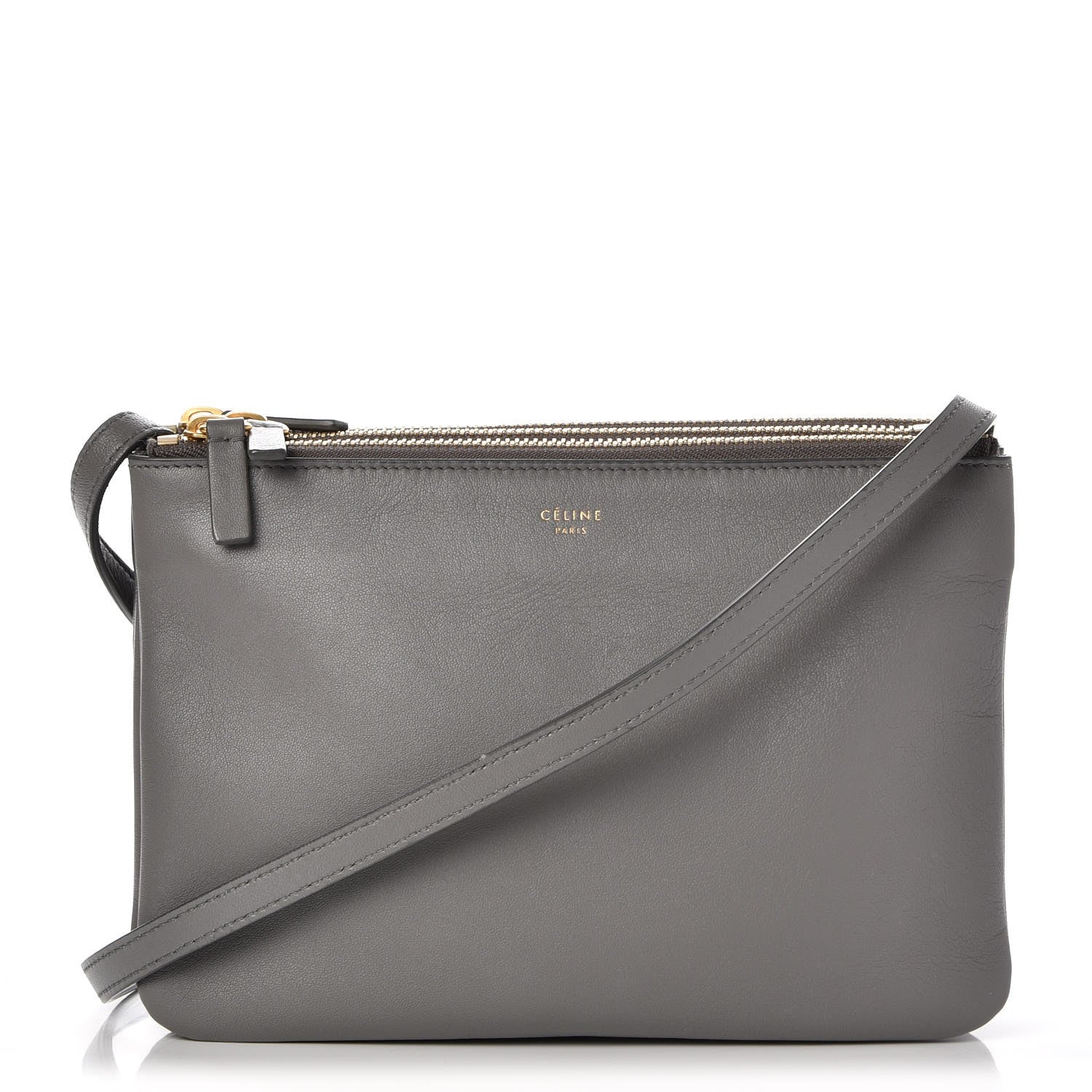 Celine Lambskin Small Trio Crossbody Bag Smoke 1 of 9